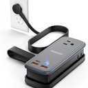 NTONPOWER 100W GAN Ultra Travel Power Strip, 7-in-1 USB C Charging Station with 3 Outlets 4 USB (2 Fast Charge)& 5FT Extension Cord, Compact Desktop Charger for MacBook, iPhone, Cruise, Office, Black