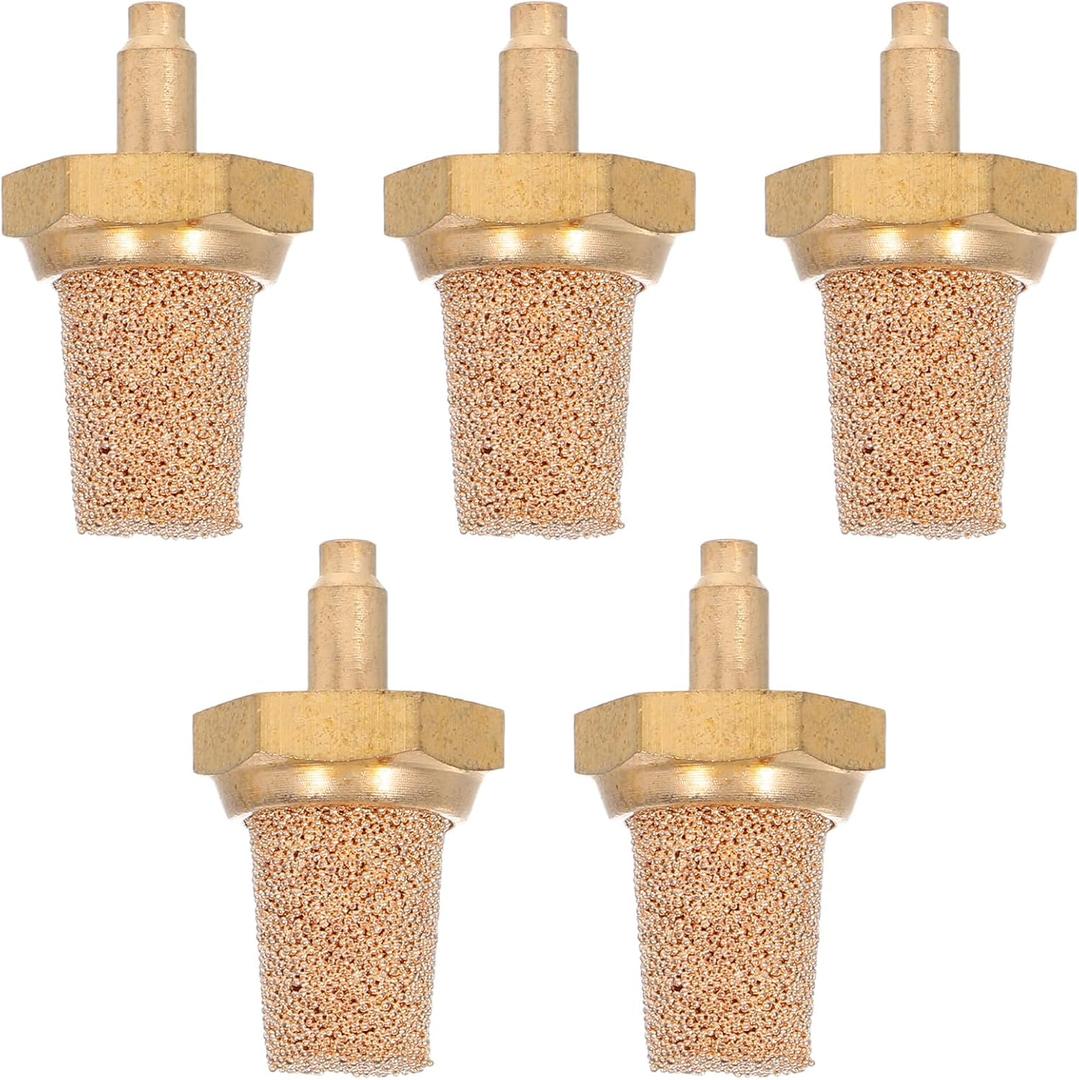 TOYANDONA 5Pcs M5 Brass Filter Nozzle for Fog Machine Accessories - Universal Air Muffler Silencer Noise Reducer - Stage Fog Machine Replacement Fittings for Quiet Operation