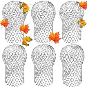 6 Pack Downspout Guard Filter, Gutter Downspout Guard Gutter Guard Strainer Mesh Aluminum Expandable Gutter Screen, Gutter Protector from Leaves Debris Clogging