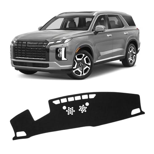 KUST Black Dash Cover for Hyundai Palisade 2020-2024 2025 (SE SEL) (with HUD) Non-Slip Dashboard Cover Polyester Center Console Dash Cover Interior Accessories for Palisade Custom Fit Dash Mat