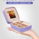 Uygafly Travel Jewelry Case - Personalized Jewelry Box for Women,Small Jewelry Organizer Cute Jewelry Organizers and Storage Aesthetic,Travel Essentials Birthday Gifts for Girls Women | Lavender,J