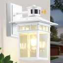 Motion Sensor Outdoor Lights Wall Mount, White Dusk to Dawn Exterior Light Fixture, Rustproof Waterproof Aluminum, Porch Exterior Light, for House, Garage, Front Porch, Patio