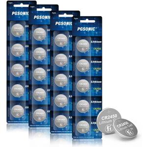 PGSONIC 20 Pack CR2450 3V Lithium Coin Battery