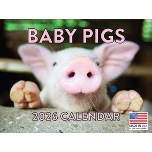 Baby Pig Calendar 2026 Wall 12 Month Piglet Gifts For Pigs Lovers Women Men Monthly Calender | American Made In The USA