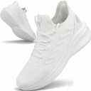 Pujcs Women Shoes Lightweight Tennis Shoes Non Slip Gym Workout Shoes Breathable Mesh Walking Womens Sneakers 46 White