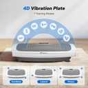MERACH Vibration Plate Exercise Machine, 3D & 4D Vibration Plate for Lymphatic Drainage Weight Loss with 2 Tension Ropes, Whole Body Vibration Platform for Women Men, Exercise Equipment for Home