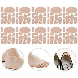 Honoson 110 Pieces Moleskin Tape Flannel Adhesive Pads Stickers for Blister Prevention Tape Mole Skin Anti-wear Heel Pads for Shoes Feet Fabric Padding,10 Sheets of 11 Shapes