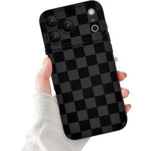 Newseego for iPhone 17 Pro Max Case, Cute Luxury Black Lattice Checker Pattern Design Case for Girls Women Men Soft TPU Bumper Anti-Scratch Shockproof Camera Protective Cover for iPhone 17 Pro Max