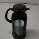 Delove 68 oz/2 Liter Glass Pitcher with Shatterproof Shell - Heat Resistant Glass Liner - Stainless Steel Lid - Carafe & Jug for Iced Tea,Hot/Cold Water,Homemade Juice Beverages (Black)