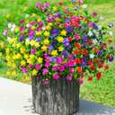 Ivydale Artificial Fake Fall Mums Flowers Plants for Outdoors Indoor Decoration, 12 Bundles Faux Plastic Mix-Colored Daisy Flowers UV Resistant Faux Greenery Bushes Shrubs for Home Porch Patio Garden