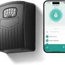 NexusLab Smart Key Lock Box with App Control, Bluetooth & Digital Password Combination Lock, Wall Mount Heavy Duty Metal Key Safe Box for Home, Office, Real Estate & Airbnb Outdoor, Black