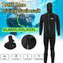 Wetsuits Men's Ultra Stretch 7Mm Neoprene Wetsuit, Winter Warm Front Zip Full Body Diving Suit for Snorkeling Scuba Diving Swimming Surfing, XL