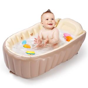 MINK Inflatable Bathtub for Toddlers - Portable Baby Tub with Built-in Air Pump - Collapsible Design for Easy Storage - Perfect for Newborns to Infants (Bear)