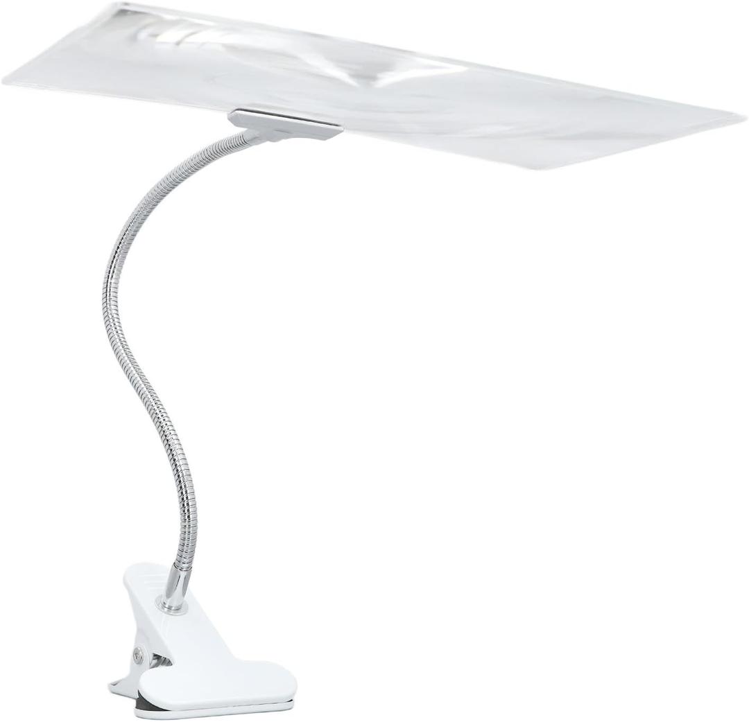 Magnifying Glass with Clip Computer Screen, Clip On Magnifying Glass with Light Hands 4X Magnification Large Clear Lens Flexible Hose Magnifier for Reading Repair Crafts