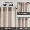 MIULEE Natural Linen Curtains 63 Inch Length 2 Panels for Bedroom Living Room, Soft Linen Textured Window Drapes Semi Sheer Light Filtering Back Tab Rod Pocket Farmhouse Modern Burlap Look Decor