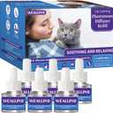 WEALLIN 6 Pack Cat Calming Diffuser Refills - Cat Pheromones Calming Diffuser Refill Relieve Anxiety & Stress 6 Month Supply, Cat Pheromone Diffuser Refills (Fits All Common Diffuser Heads)