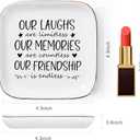 Piudee Friendship Gifts for Women Best Friend Jewelry Dish, Our Laughs are Limitless, Our Memories are Countless, Our Friendship is Endless Unique Gifts for Women, Female Friend Birthday Christmas