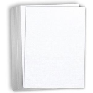 Hamilco White Linen Textured Cardstock Thick Paper - 11 x 17" Heavy Weight 80 lb Cover Card Stock - 25 Pack