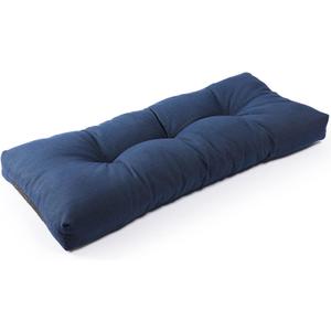 SUNROX LokGrip Non Slip Tufted Memory Foam Bench Cushion, FadeShield Water Resistant Durable Thicken Outdoor/Indoor Bench Seat Pads 36x14x4 inch, Navy