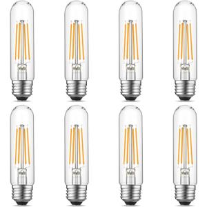 Gozelux Dimmable E26 LED Bulb 6W Equal 60 Watt Warm White 2700K E26 Edison AC120V 750LM Tubular T9 T10 LED Light Bulb for Rustic Pendant, Chandeliers, Wall Sconces, Pack of 8