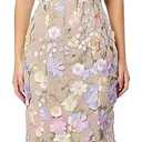 Women's 3D Floral Embroidery Dress Ruffle Sleeve Fishtail Lace Bodycon Party Cocktail Mini Dress S