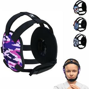 ROAR-INT Kid's Ear Guard BJJ Grappling Head Guard Adjustable Wrestling Headgear for Boys and Girls Earguard MMA Jiu Jitsu (Pink-Camo)