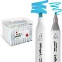 KINGART PRO Double-Ended Alcohol Ink Art Markers, 120 COLORS, Fine Point & Chisel Tips, Permanent with Superior Blendability, Includes Plastic Case. 120 Pc.