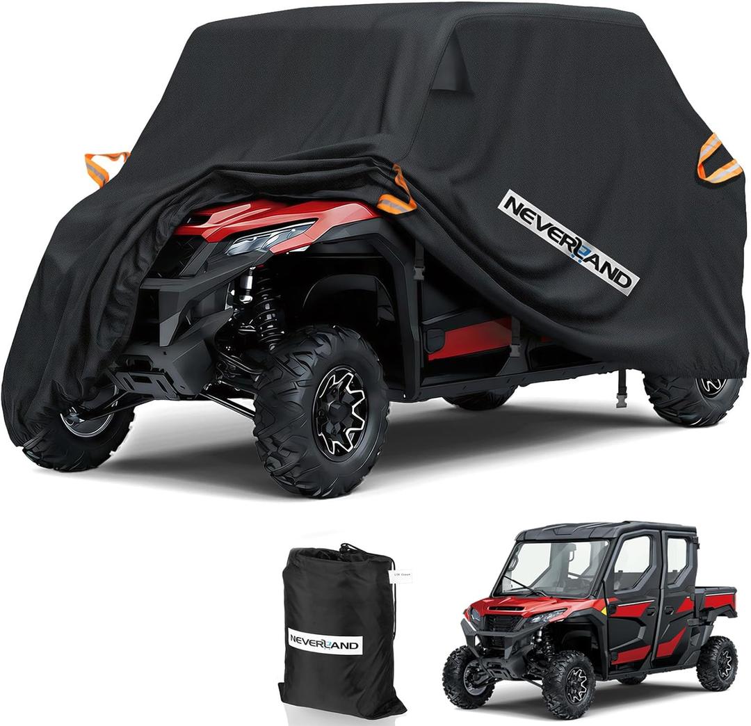 NEVERLAND UTV Cover Heavy Waterproof Denier Oxford Cloth for Polaris RZR Yamaha Can-Am Defender Kawasaki Ranger Cover 4-6 Passenger Black, up to 154"L