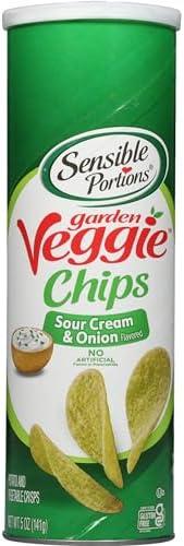 Sensible Portions Stacked Garden Veggie Chips, Sour Cream and Onion, 5 oz, Pack of 17, BBD 10/05/2025