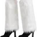 Nanxson Womens Fur Leg Warmer Winter Furry Long Boot Cuffs Cover TTW0034 (White)