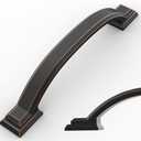 Amerdeco 10 Pack Oil Rubbed Bronze Cabinet Pulls 4 Inch(102mm) Hole Centers, Handles for Kitchen Cabinet Hardware, Arch Cabinet Handles for Bathroom Dresser Drawer Handles ZH0016