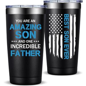 Fufandi Gifts for Son - Valentines Day Gifts for Son, Birthday Christmas Fathers Day Graduation Gift for Son Stepson BonusSon from Mom Dad Stepmom - Tumbler Cup 20oz