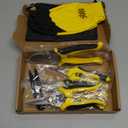 5 pack Garden Pruning Shears Stainless Steel Blades, Handheld Scissors Set with Gardening Gloves, Heavy Duty Garden Bypass Pruning Shears, Tree Trimmers Secateurs, Hand Pruner (Yellow and Black)