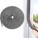 33 Ft Brush Weather Stripping Door Window Seal Strip, Self Adhesive Seal Strip Neat Pile Weatherstrip Draft Stoppers Soundproofing, Windproof, Dustproof, 11/32 x 9/16 inch Brush, Grey (Gray)