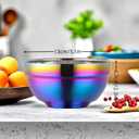 Rainbow Bowl Set of 6, 304 Stainless Steel Dinnerware Metal Double-walled Insulated Cereal Bowls for Eating Kitchen, Dishwasher Safe and Unbreakable