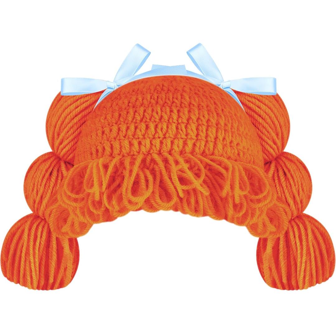 Halloween Cabbage Costume Baby Yarn Wig for Girl Infant Baby Cabbage Wigs for Boys Girls Infant Costume(Orange,Cute)