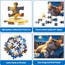 100 Piece Puzzles for Kids, Sleepy Cat 100 Piece Puzzles for Adults, Side Lying Cat Puzzle Cozy Scene Puzzle, Cute Kitten Jigsaw Puzzles 100 Pieces for Seniors Teens Kids Ages 6-10