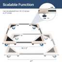 SPACECARE Mini Fridge Stand Mobile Roller, Adjustable Furniture Dolly with 4 Locking Wheels, Heavy Duty Washing Machine Base, Universal Appliance Pedestal for Dryer and Refrigerator- Off White