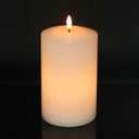 Eldnacele Large Flameless Flickering Candles White 3D Realistic Black Wick with Timer, 4 X 7.5 Battery Operated Real Wax Pillar Candles Warm White for Home Wedding Party Festival Decoration