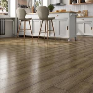 FunStick 6"x36" 17 Pcs Peel and Stick Floor Tile Brown Retro Wood Look Vinyl Plank Flooring Peel and Stick Vinyl Flooring Waterproof Stick on Floor Tiles for Bathroom Kitchen Basement Laminate Sheets