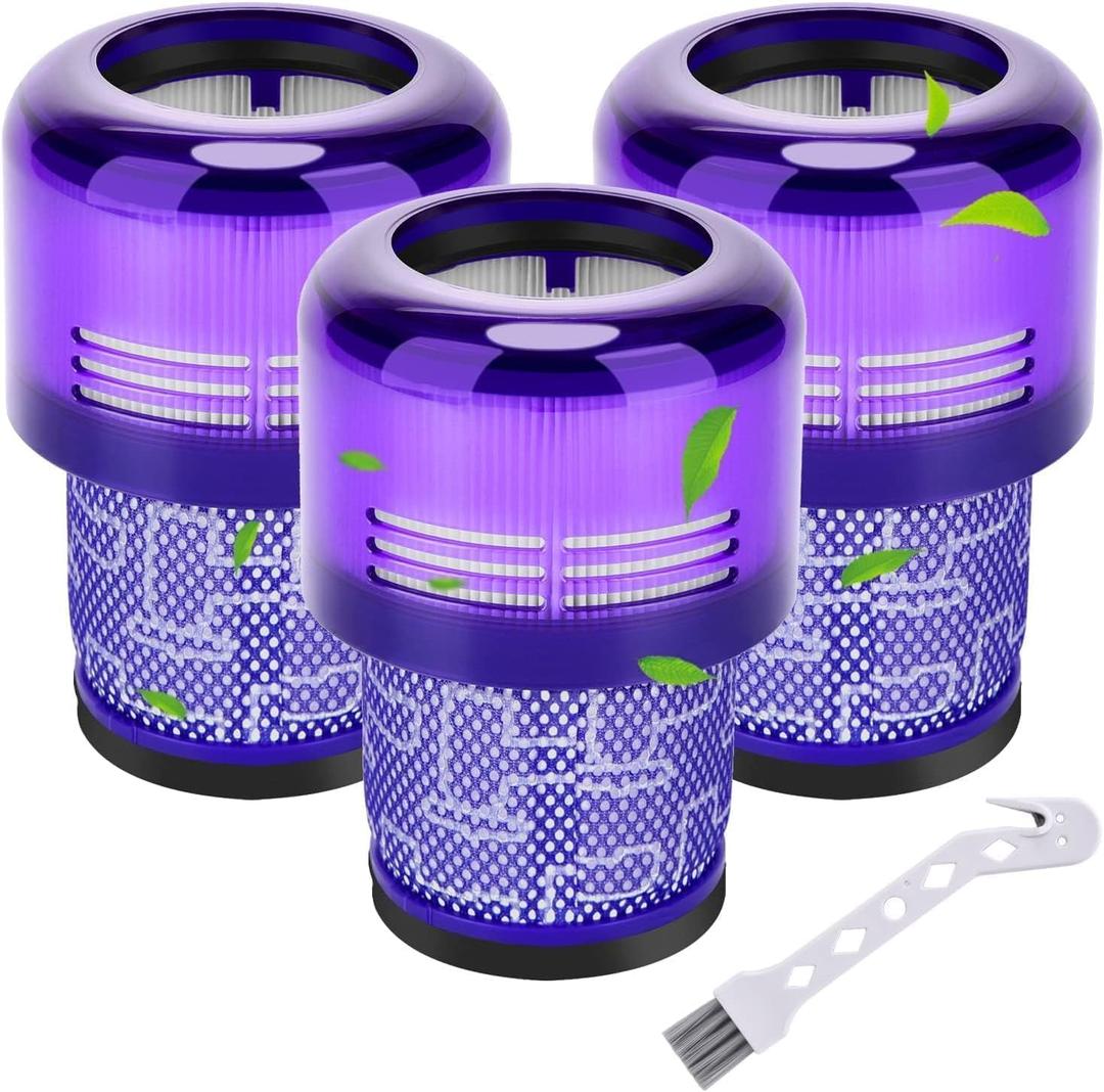 V15 Vacuum Filters Replacement for Dyson V11 Torque Drive V11 Animal V11 Extra, Replacement Part # 970013-02, 3 Pack