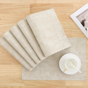 Homaxy Faux Leather Heat Resistant Placemats for Dining Table Set of 12, Waterproof Wipeable Washable PU Table Mats, Easy to Clean Anti-Slip Place Mats, 11.8" x 17", Beige