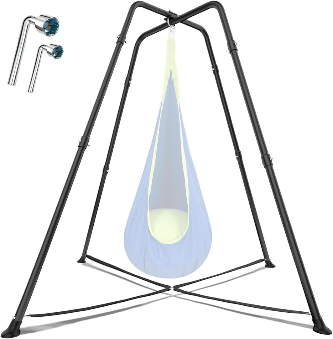 Heavy Duty Swing Stand, 330LBS Metal Swing Frame for Kids & Adults, X-Frame Sturdy Support for Backyard Indoor Outdoor, Anti-Rust Weather Resistant (Swing Not Included)
