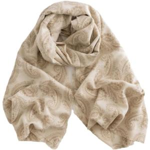 Paisley Women Scarf Soft Warm Lightweight Shawl Wrap for Winter 25*75 in (Beige)