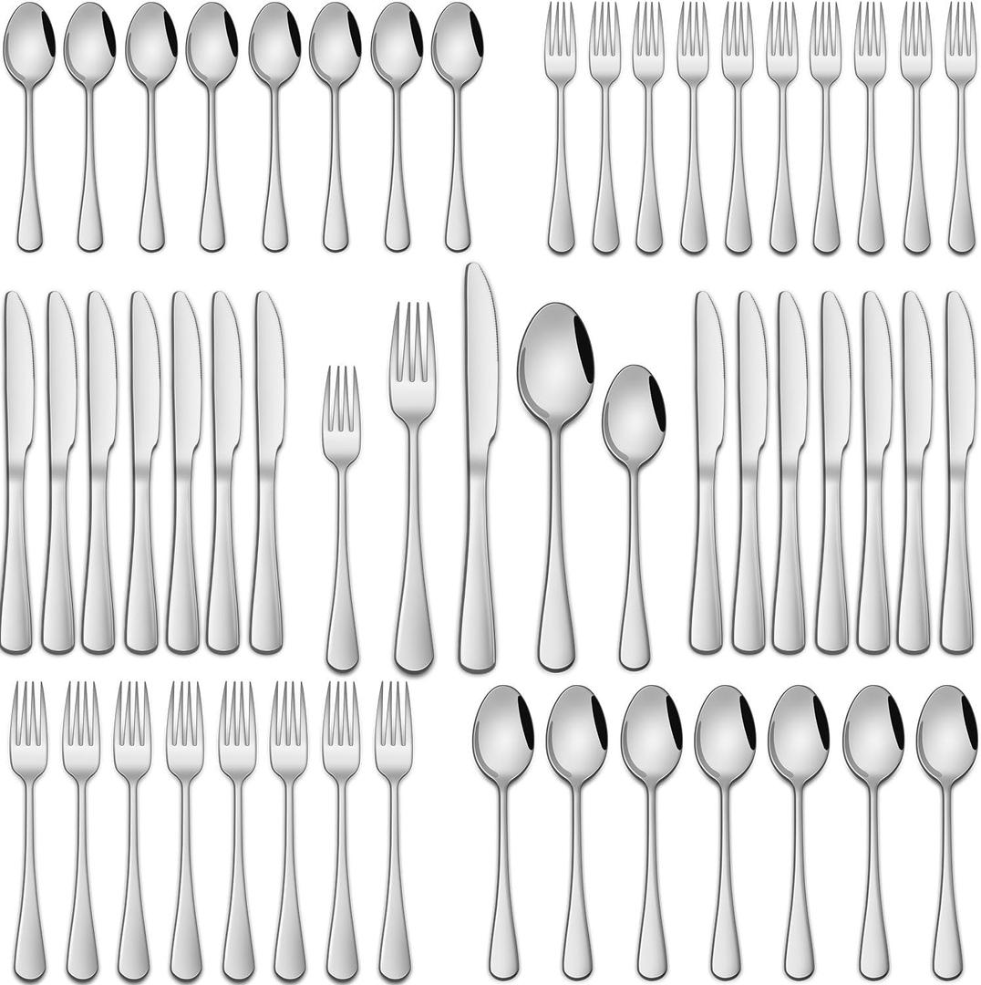 DEHOV 30 Pcs Silverware Sets, Premium Stainless Steel Flatware Sets Service For 6, Mirror Polished Tableware Cutlery Set For Home Kitchen, Restaurant, Hotel Knife Spoon And Forks Sets