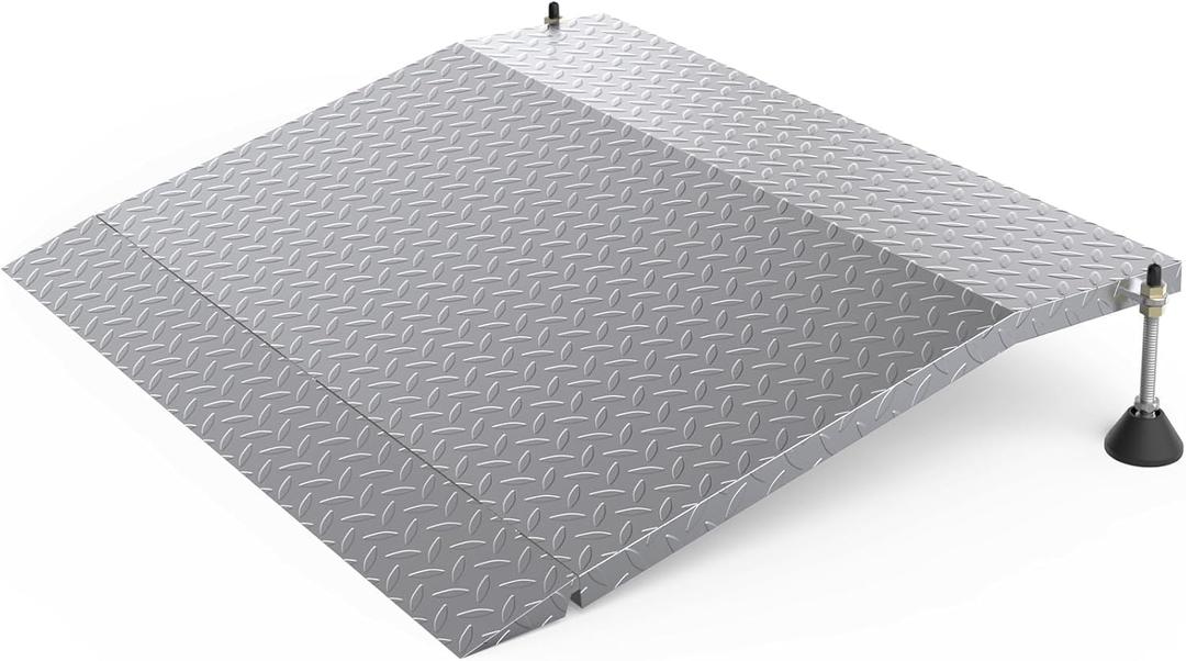 Steel Threshold Ramp, Door Ramp with Adjustable Height for 3.0" to 6.0", Doorway Threshold Ramp for Wheelchairs/Walkers/Carts/Scooters(39.4" W x 25.6" L)