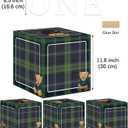 4PCS Green Plaid Teddy Bear ONE Birthday Boxes, Vintage Preppy First Birthday Party Boxes for Baby Shower, Gender Reveal Party Decoration