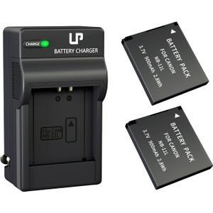LP NB-11L Battery and Charger, 2-Pack 900mAh Batteries for Canon PowerShot Elph 180/360/110/130/135/150/190/320/340/350, A4000/SX420/SX410/SX400 and More