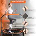 48" Foldable Mini Trampoline Load 330lbs, Portable Exercise Rebounder with Durable Bungee Band, Fitness Trampoline for Adults and Kids
