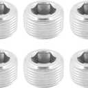 Internal Hex Thread Socket Pipe Plug Fitting,TTZEZE 304 Stainless Steel 1''NPT Male Countersunk Plug 6 PCS